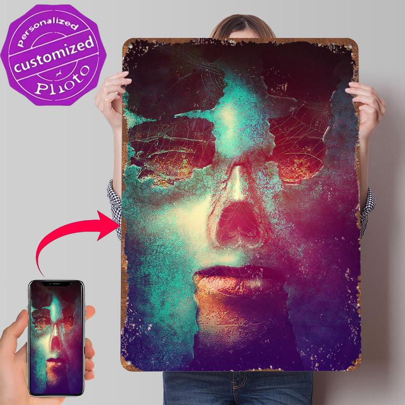 Face Metal Poster Customized Wall Art Retro Vintage Tinplate Signs for Gaming Room Decoration Cozy Garage Decorations Wand Deko