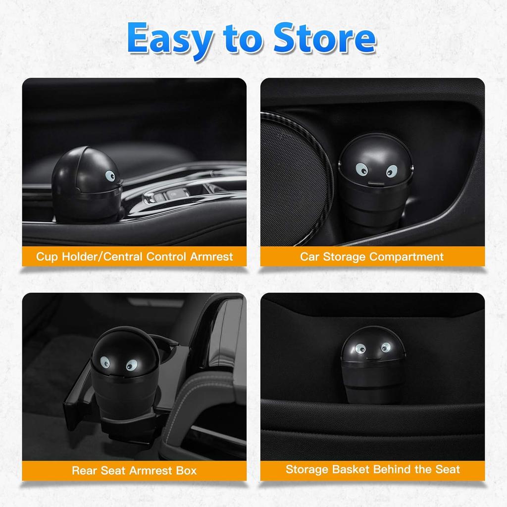Trasgo For Car Cup Holder Trash Can Small Mini Trash Can Car Office Household Trash Can (Black)