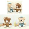 Adorable Mocha Teddy Bear Plush Toy Soft Stuffed Animal Doll For Kids Gift