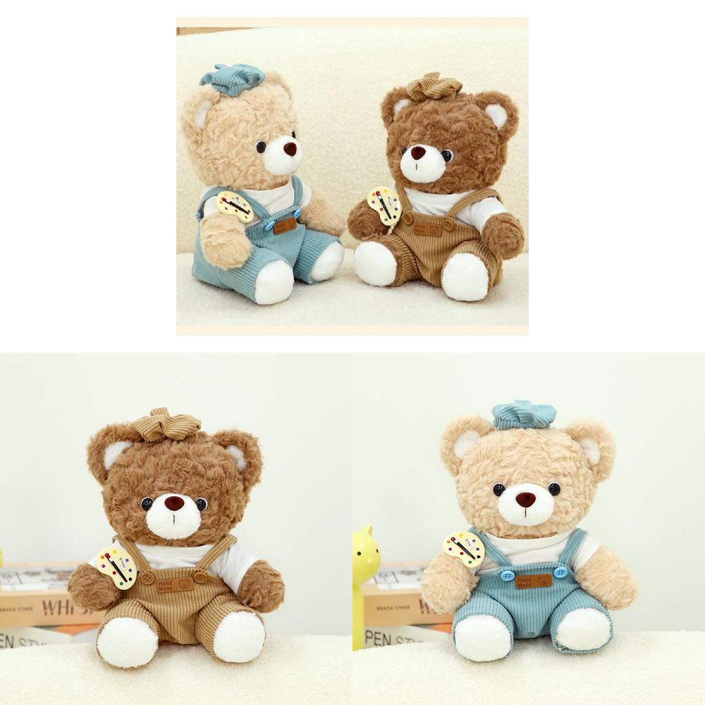 Adorable Mocha Teddy Bear Plush Toy Soft Stuffed Animal Doll For Kids Gift
