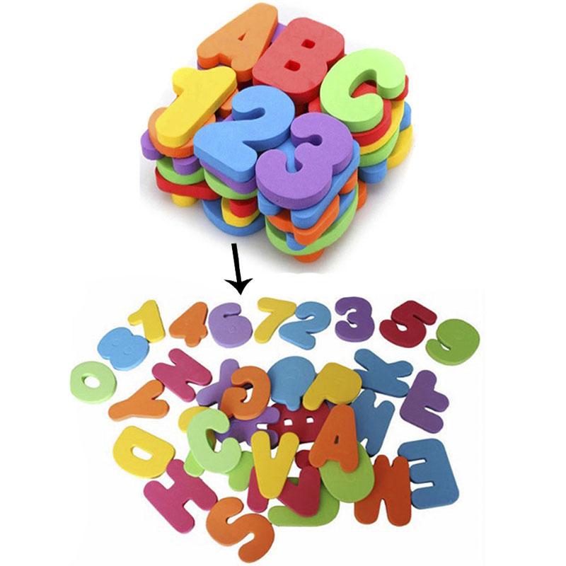 

Baby Puzzle Bath Toy EVA Alphanumeric Letter Paste Kindergarten Cognitive Word jigsaw Bathroom Number forKid Early Education Toy