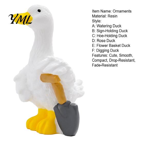 Charming Gift for Kids Mini Garden Duck Figurine, Cute Farm Dolls, Small Desktop Healing Desk Accessories Car Dashboard Figurines, Micro Landscape