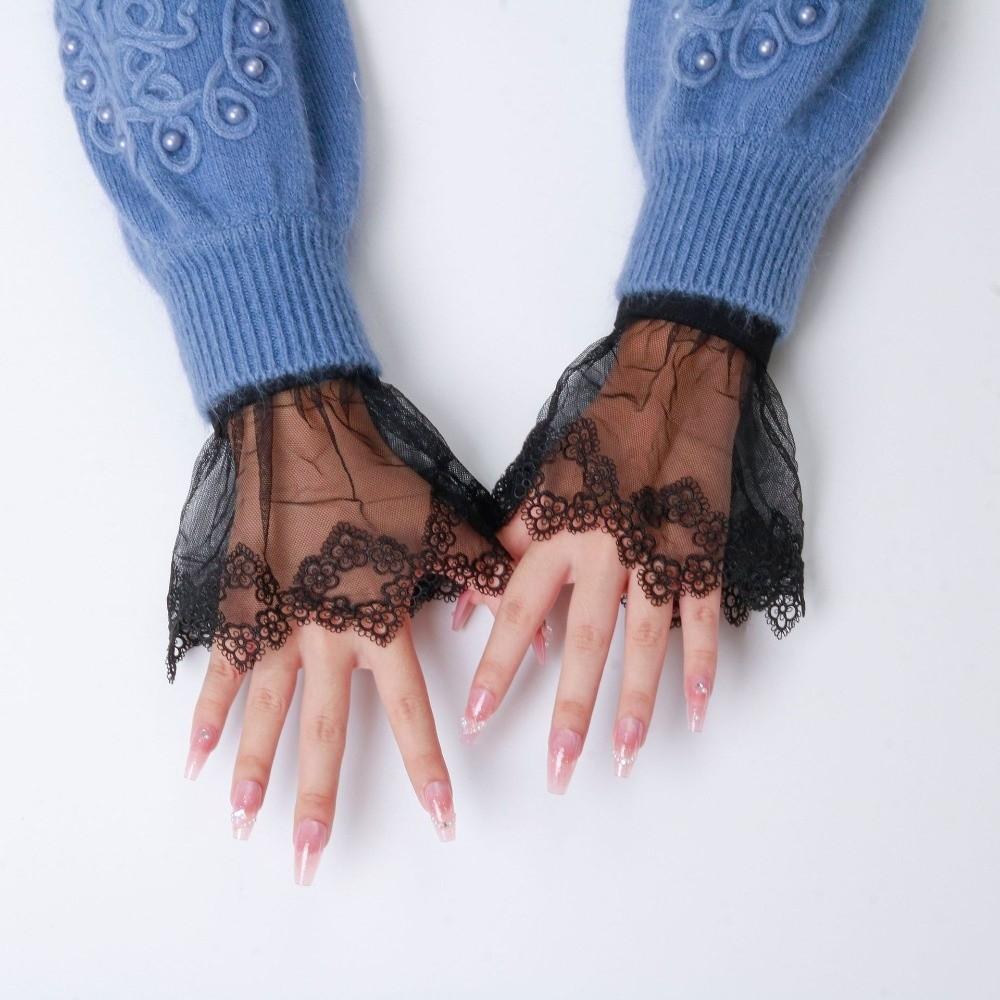 Elegant Lace False Cuffs Pleated Flare Bridal Accessories Detachable Fake Sleeves Sweater Cuff