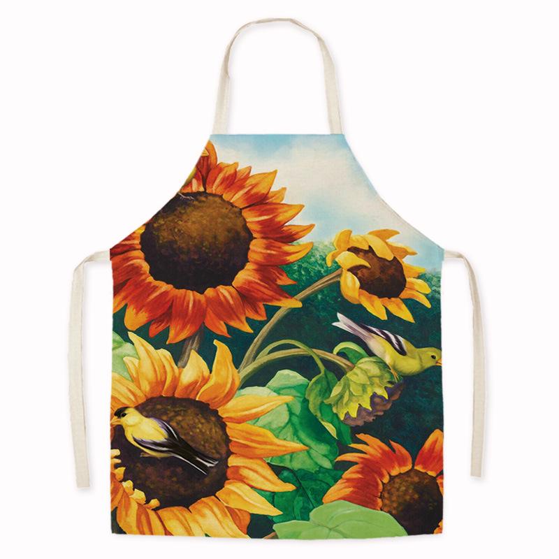 Thanksgiving Sunflower & Pumpkin Oil-Proof Kitchen Apron