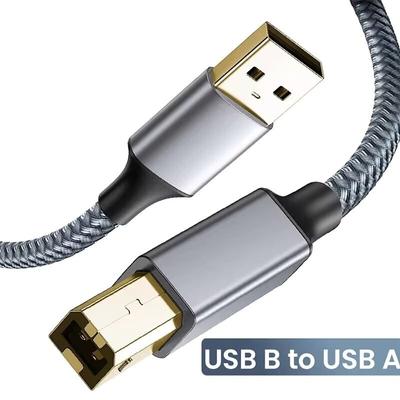 Printer Cable SUNROZ USB - USB Type-B Hi-Speed 480Mbps Fabric Braid, 3 M (A48753)
