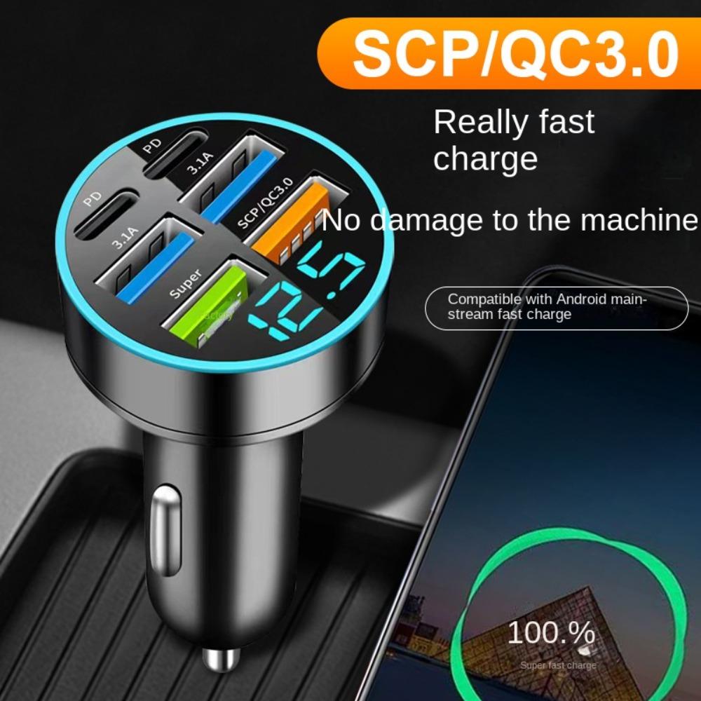 Dual USB Output 5 Ports Car Chargers Fast Charging Car Charger Adapter  Car Accessories