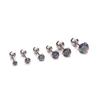 Elegant Zircon Stud Earrings, 3-Prong Stainless Steel Cartilage Piercing