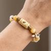 Stainless Steel Beaded Stretch Bracelet Sunflower Bee Pendant Hand Chain Charm Bracelet  Garden