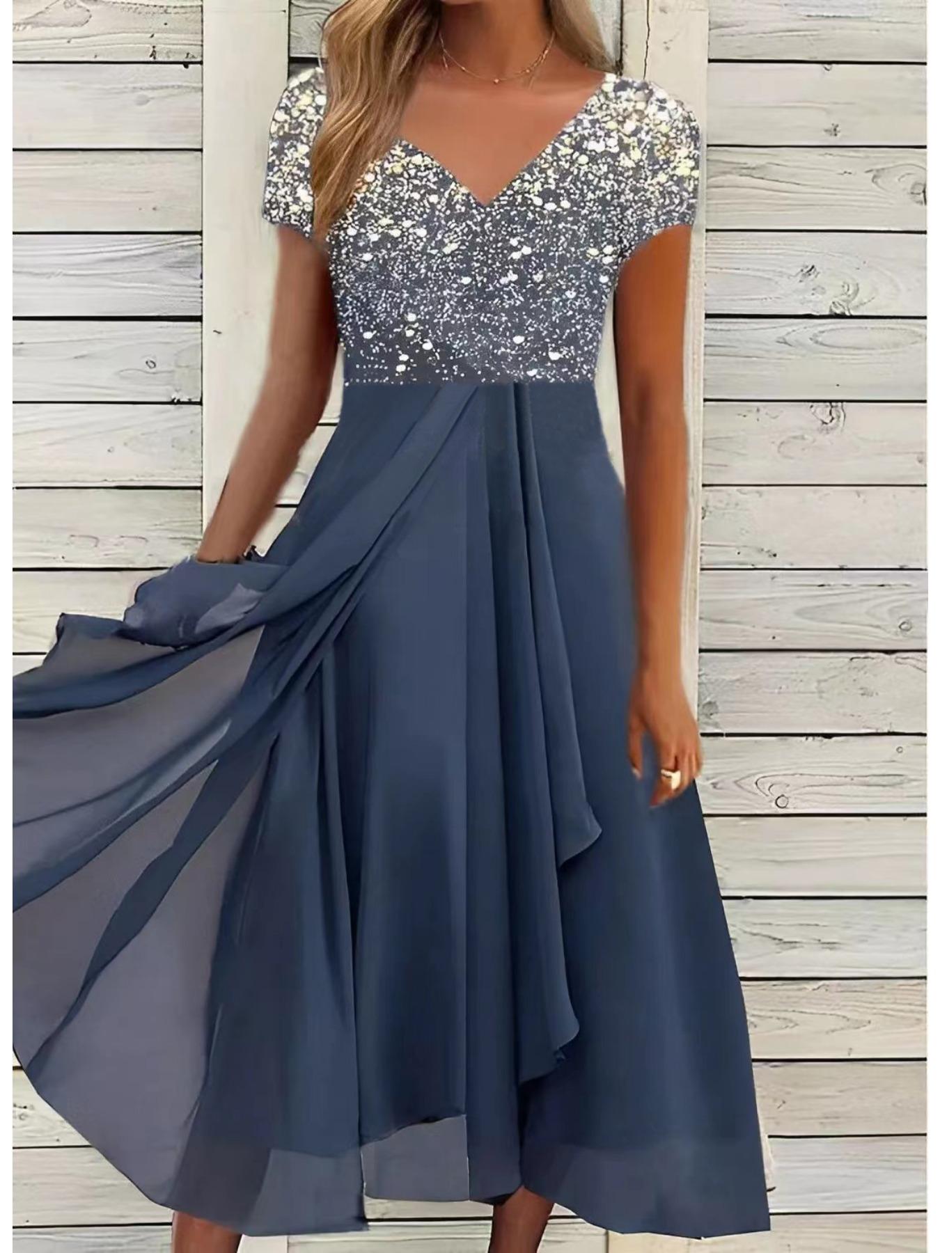 

Платье с V-образным вырезом и принтом Flowe, облегающее талию, элегантное шифоновое платье с разрезом для женщин, свободные платья с коротким рукавом, повседневное платье 5XL