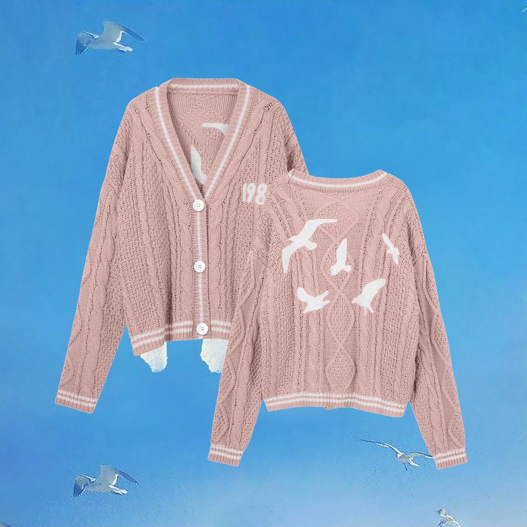 Damen-Cardigan mit langen Ärmeln, vorne offen, lässig, leichter Strickpullover, Mantel, Beige