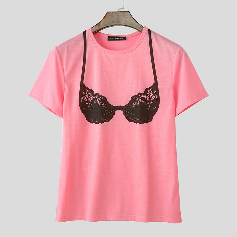 INCERUN Men Women Summer O Neck Short Sleeve Fun Prints Casual T-shirts Tee