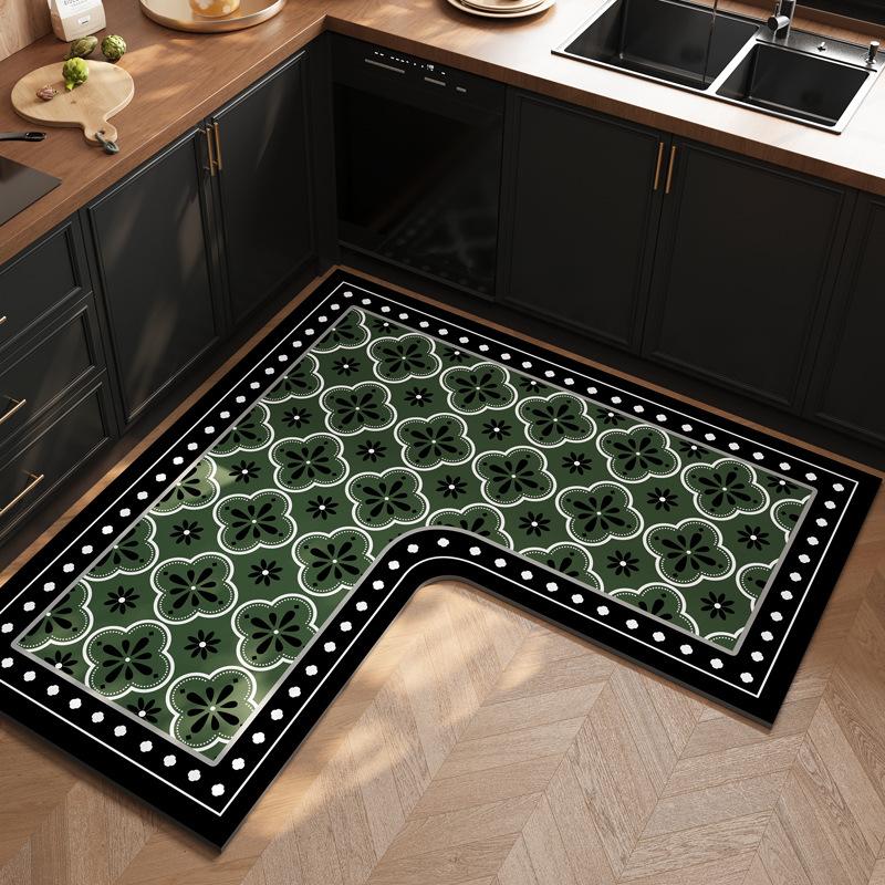 French L-Shaped Kitchen Floor Mat, Wear-Resistant, Scratch-Resistant And Non-Slip Mat, Water-Absorbing And Oil-Absorbing Quick-Drying Foot Mat, House
