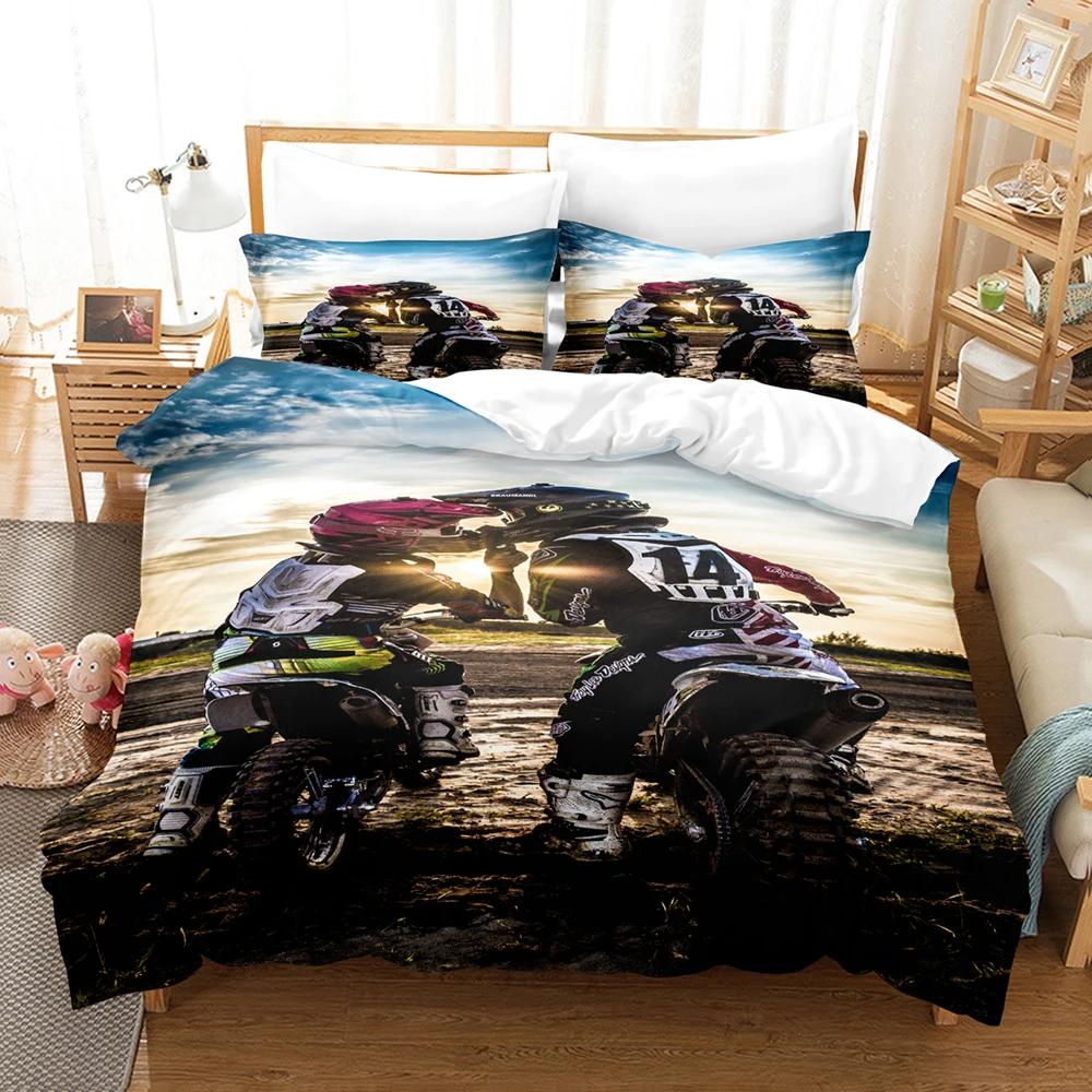 3D Motorcycle Bedding Sets Duvet Cover Set With Pillowcase Twin Full Queen King Bedclothes Bed Linen