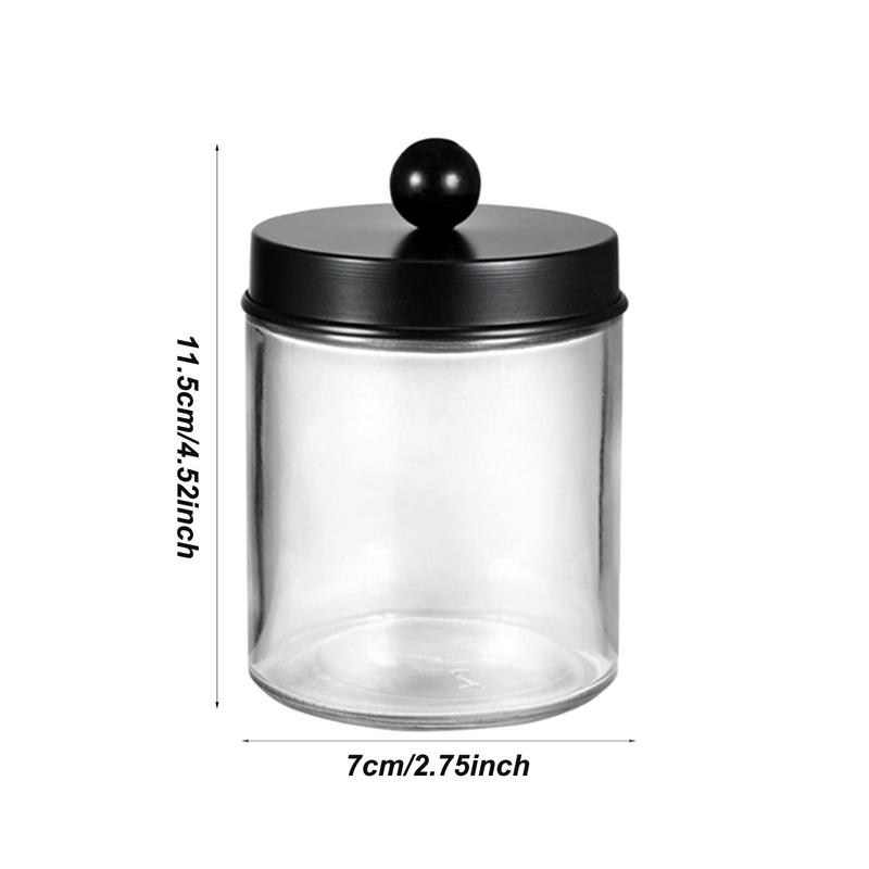 Set organizator borcan de 4 bucăți, ață dentară, bile de bumbac, borcan de zidar, organizator de depozitare pentru baie, distribuitor mic, pentru cutii de machiaj