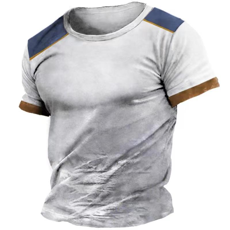 Vintage Men's T-Shirt Motorcycle 3d Print Short Sleeve Tops Casual T Shirt For Men Fashion Outdoor Male Oversized Clothing