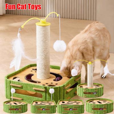 Toys - Interactive Wooden  Puzzle Toy - Smart Snack Puzzle Feeding Box - Suitable For Indoor Kittens And Adult Cats