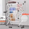 Simple Storage Rack Foldable Bedroom Drying Racks Floor Standing Balcony Clothes Hangers Scalable and Convenient Clothes Hanger
