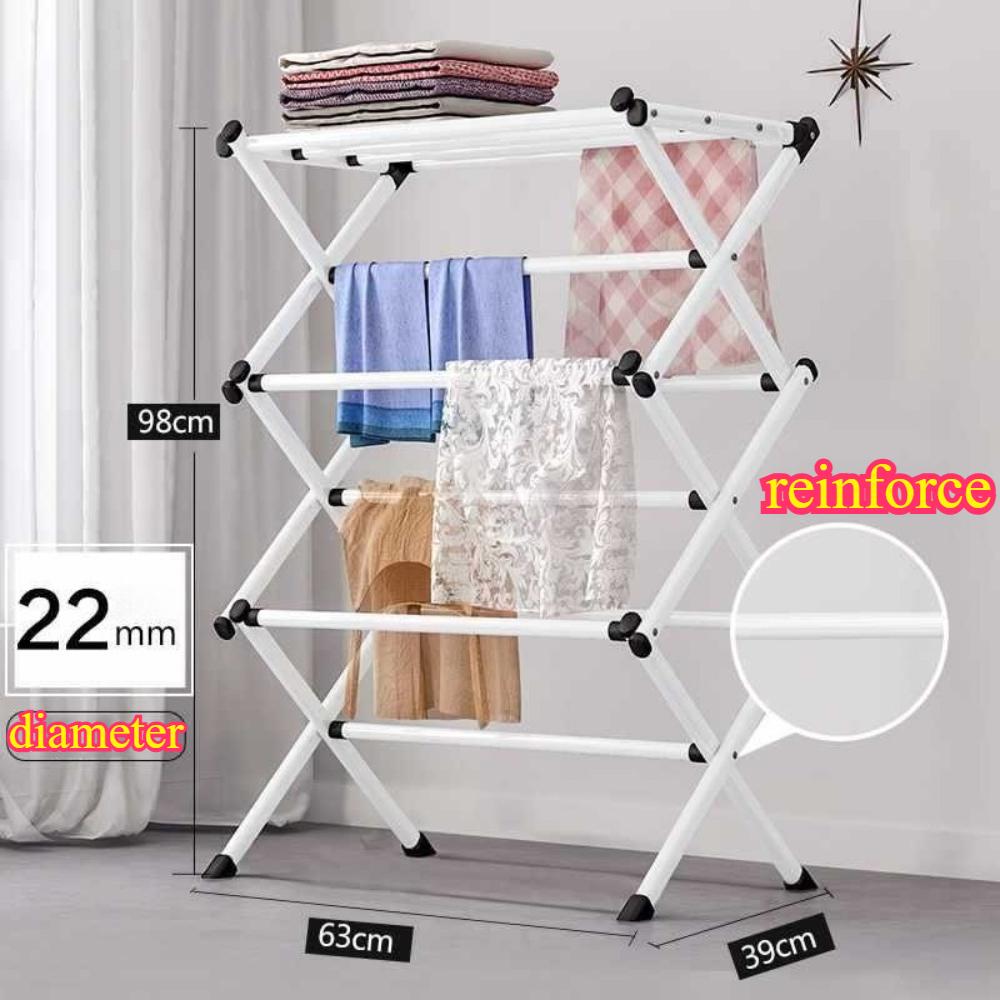 Simple Storage Rack Foldable Bedroom Drying Racks Floor Standing Balcony Clothes Hangers Scalable and Convenient Clothes Hanger