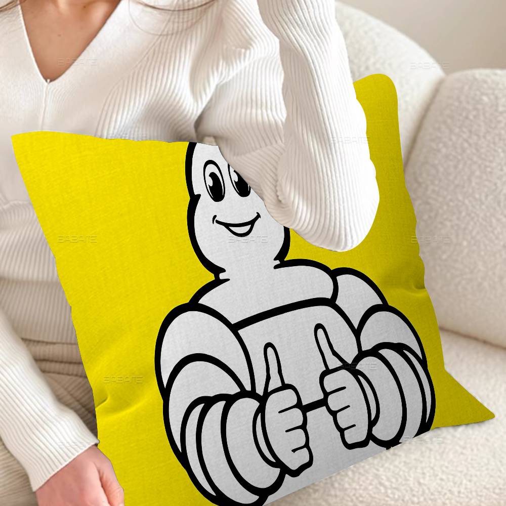 M-Michelins Logo Pillow Cover for Bedroom Room and Living Room Sofa Decorative Cushion Cover