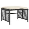 4 Piece Garden Sofa Set with Cushions Black Poly Rattan Glass Table