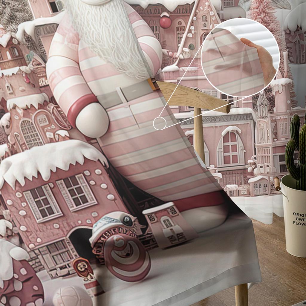 Christmas Santa Claus Snowflakes Sheer Curtains Christmas Home Decorations Window Tulle Curtains For Living Room Bedroom