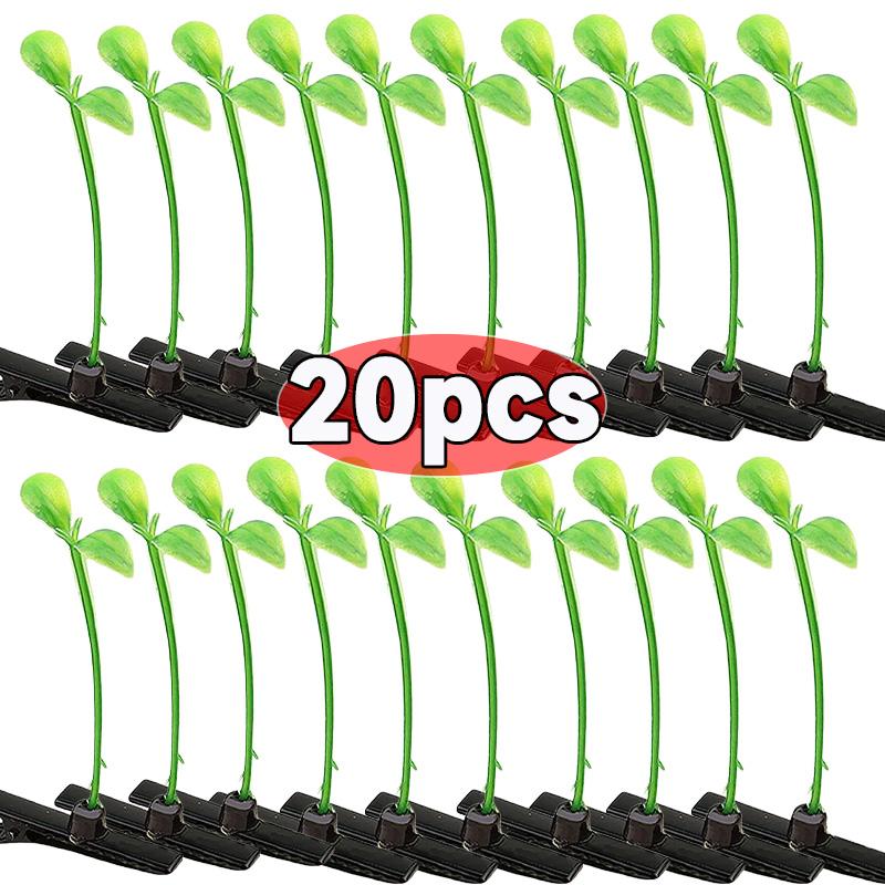 Creative Funny Little Bean Sprouts Grass Hair Clips for Girls Fashion Green Grass Bean Sprout Hairpins Plant Hair Accessories