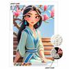 Pearl Painting Ebony Mulan Portrait for Beginners and Adults, DIY Pearl Diamond Art Painting Kit for Home Wall Decor Gifts