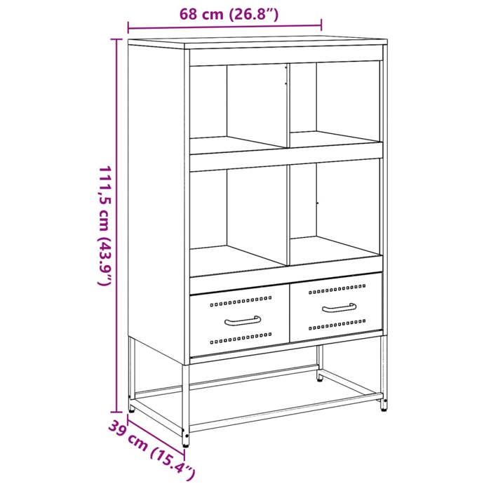 VidaXL Buffet Haut, Armoire avec Tiroirs et Compartiments, Meuble de Rangement, Organisateur de Salle de Séjour, Vert Olive 846606