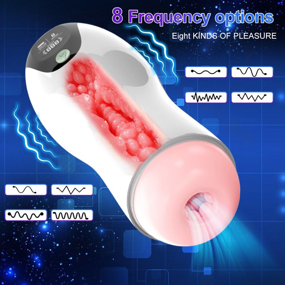Automatic Male Masturbator Cup Sucking Vibration Blowjob Real Vagina Pocket Pussy Penis Oral Sex Machine Adult Sex Toys For