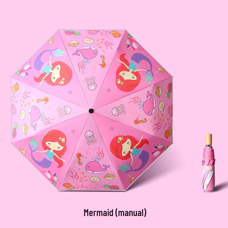 Nanjiao Kids Creative Folding Black Glue Sun & Rain Umbrella
