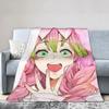 Demon Slayer Anime Flannel Throw Blanket xcm for Home Bedspread