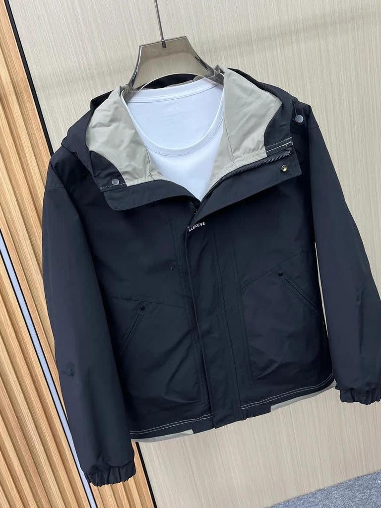 Versatile Men's Hooded Windbreaker Jacket - Trendy Casual Workwear for 2024
