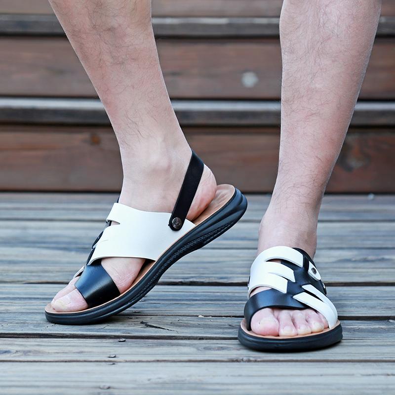 Fashion Fashion Metal Buckle Summer Men's Slippers Outdoor Half Drag Sandals Beach Comfortable Soft Slides Casual Shoe Wading Aqua Shoes