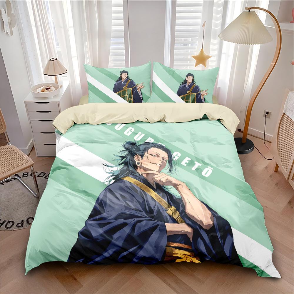 Home Animation Jujutsu Kaisen Bedding set Satoru Gojo Duvet Cover Soft Quilt Cover and Pillowcas for Teens SingleDoubleQueenKing
