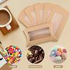 10pcs Black, White, and Brown Windowed Pillow Boxes, Suitable for Christmas, Birthday, Wedding Parties, Candy Gift Wrapping