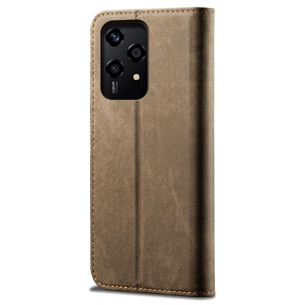 For Honor 200 Lite Case Jeans Cloth Texture Leather Phone Cover with TPU Inner Shell