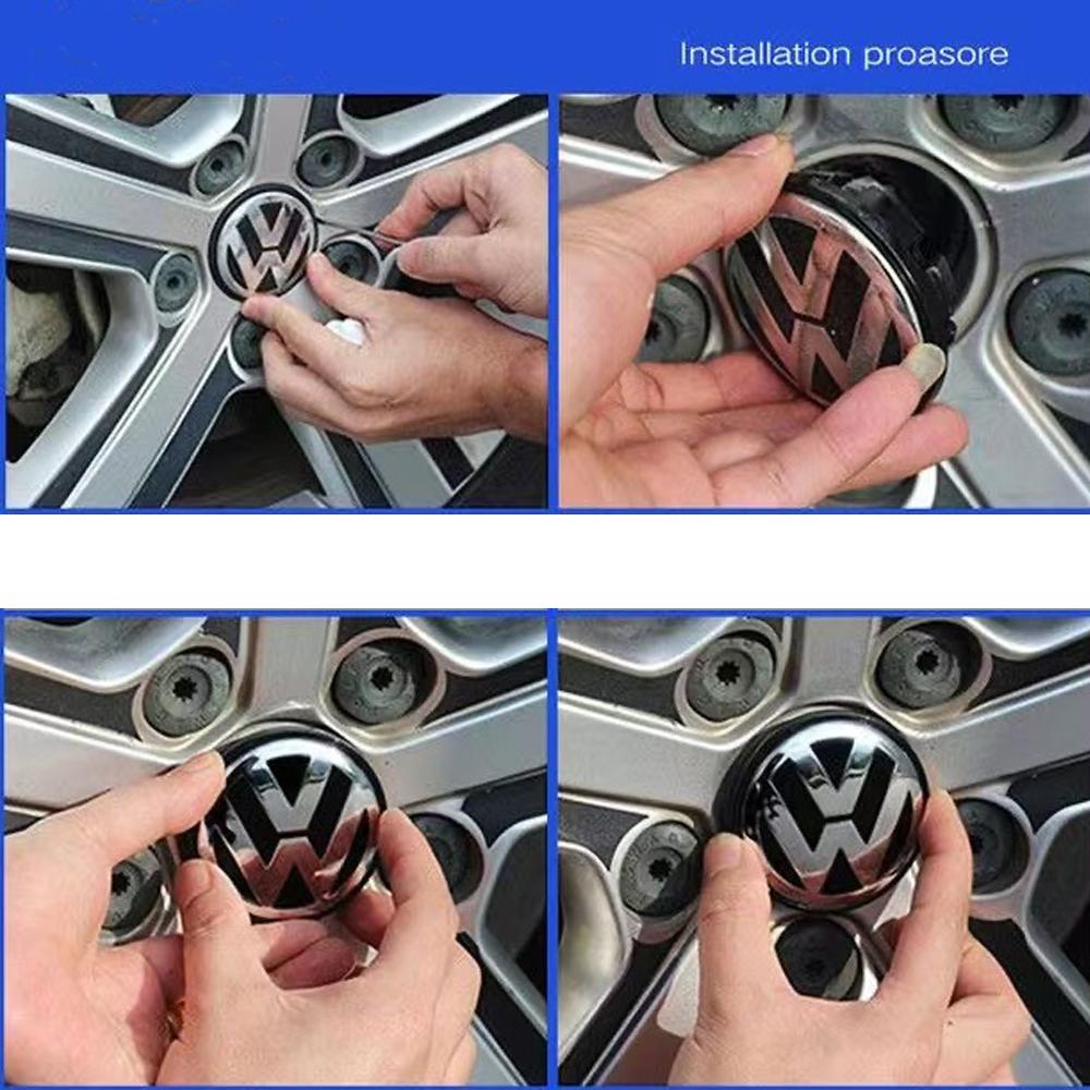 4 Stück 55mm 56mm 65mm 70mm Auto Styling Radnabenkappe Nabenkappen Emblem Zubehör Für VW Volkswagen 3B7601171 1J0601171