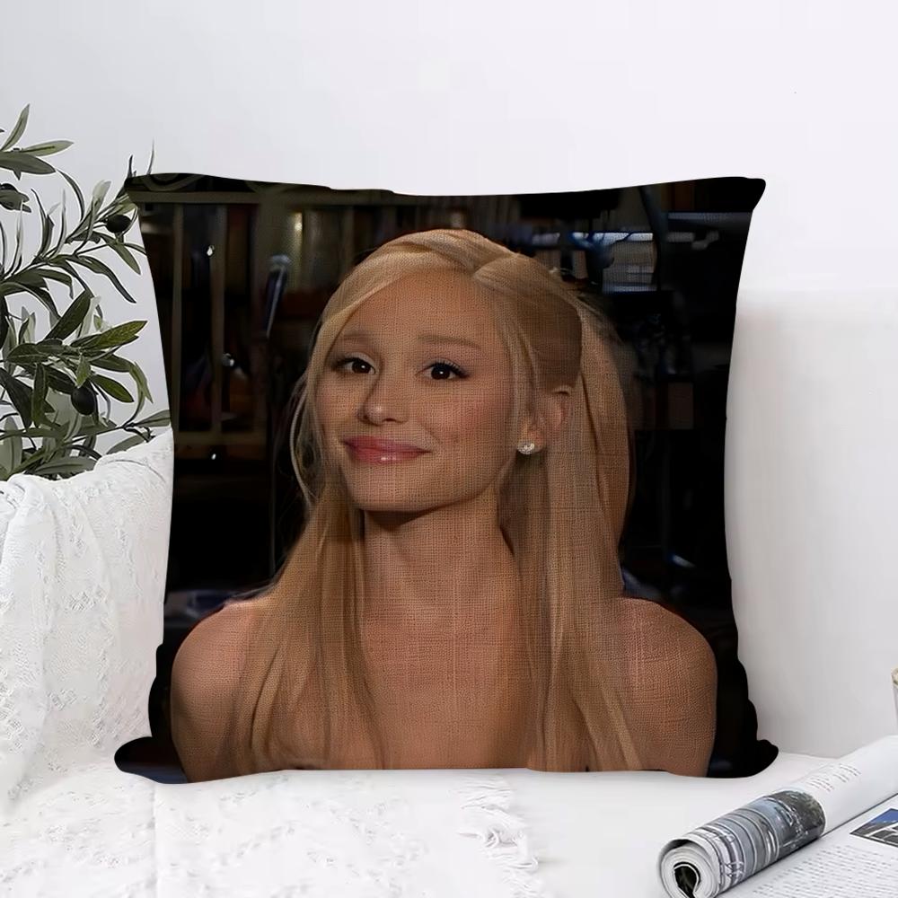 Ariana Grande Kissenbezug Atmungsaktiver Leinen-Kissenbezug Hautfreundliche Heimdeko Kissenhülle mit verdecktem Reißverschluss