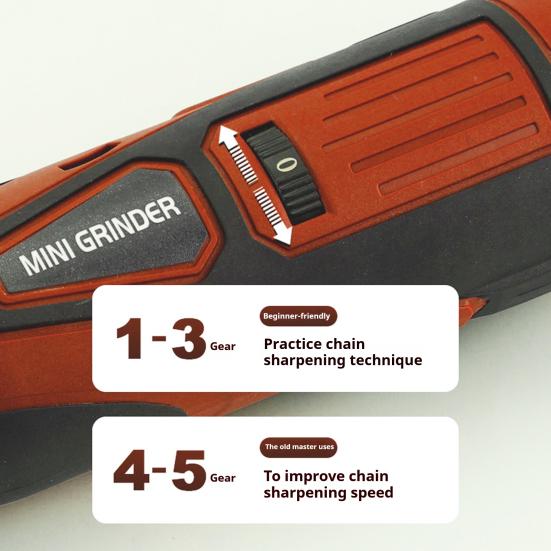 Cordless Chainsaw Sharpener with 12V Battery Rechargeable Grinding Machine Adjustable Speed Chain Sharpener Kit