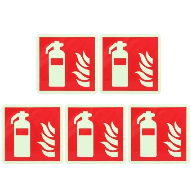 

Set of 5Pcs Extinguishers Signs Safety Sign Sticker Glow in Dark Durable Adhesive Waterproof Protected Label China Mainland