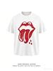 Sorona Coolcomfort Summer Mens Shortsleeved Tshirt With Rolling Stone Tongue American Retro Streetwear Loose Top