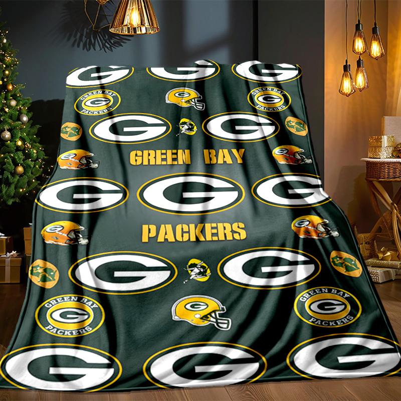 Green Bay Packers Logo Decke Outdoor Flanelldecke für Camping, Wandern, Gartenpartys, Picknick-Zubehör, Geschenk für Familie und Freunde