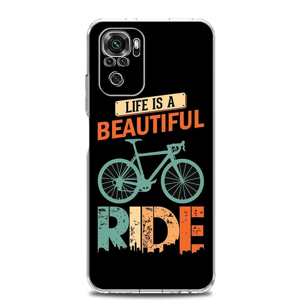 Phone Case For Xiaomi Redmi Note 15 14 13 12 4G 10 11 Pro Plus 5G 14C 13C 12C 10C 7 Clear Cover Mountain Bike Cycling Art
