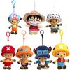 Authentischer One Piece Plüschanhänger, Niedlicher und weicher Cartoon-Charakter-Schlüsselanhänger