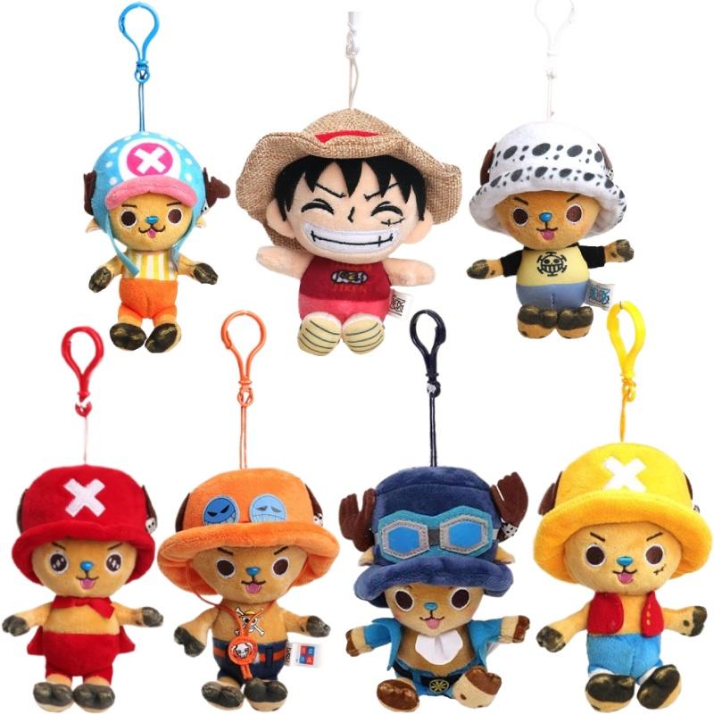 Authentischer One Piece Plüschanhänger, Niedlicher und weicher Cartoon-Charakter-Schlüsselanhänger