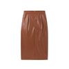 2025 Spring/Summer Women's PU High-Waisted Zipper Ruffle Skirt - European & American Sexy Fit