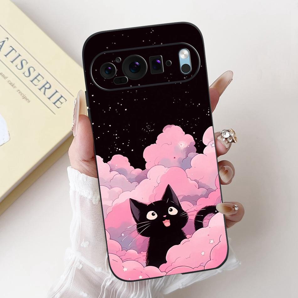 For Google Pixel 9 Pro 9A Pixel9 New Fashion Dusk Beach Painting Phone Case For Google Pixel9A 9 9Pro Black Silicone Soft Case