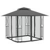 VidaXL Belvédère avec parois latérales anthracite 300x300x270 cm acier 360143