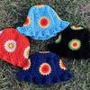 Handmade Crochet Bucket Hat Cute Ladies Outdoor Sports Fisherman Cap for Women Teenagers Casual Spring Summer Sunscreen