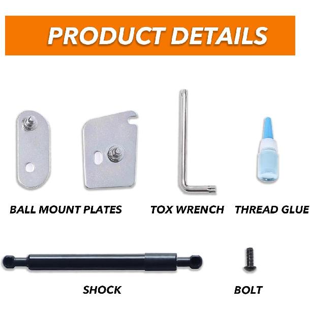 Tailgate Assist Kit Compatible with Ford F-150 (2015-2024), Truck Tailgate Shock Struts Compatible with F150 2015 2016 2017 2018 2024